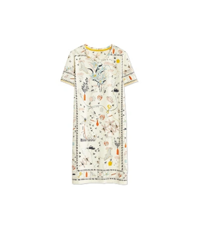 Shop Tory Burch Printed T-shirt Dress In Poetry Of Things