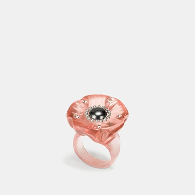 Coach Tea Rose Glitter Cocktail Ring In Rouge schwarz ModeSens