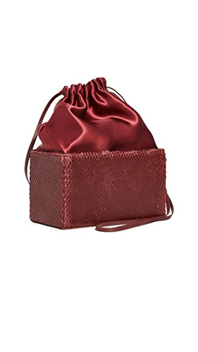 Shop Altaire Box Bag In Burgundy Snake