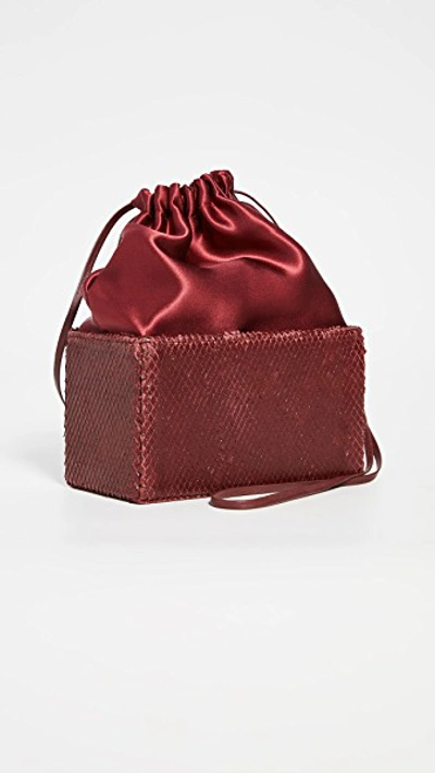 Shop Altaire Box Bag In Burgundy Snake