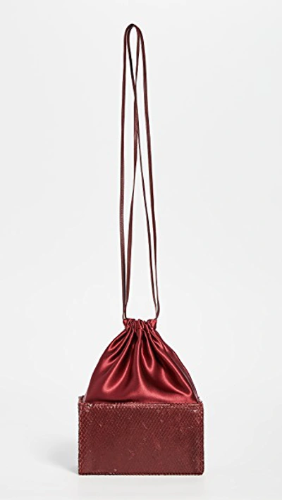 Shop Altaire Box Bag In Burgundy Snake