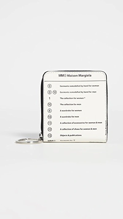 Shop Mm6 Maison Margiela Small Zip Wallet In White/black