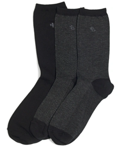 Shop Polo Ralph Lauren Women's Tweed Cotton Trouser 3 Pack Socks In Black