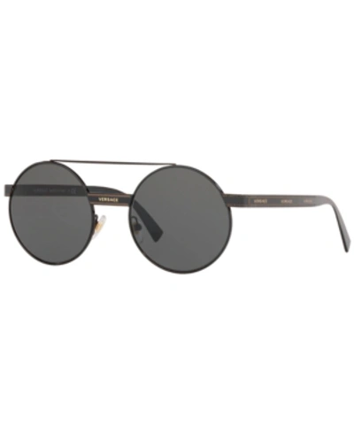 Shop Versace Sunglasses, Ve2210 52 In Pale Gold/brown Tamp  Silver Gold