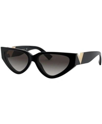 Shop Valentino Sunglasses, Va4063 54 In Black/gradient Black