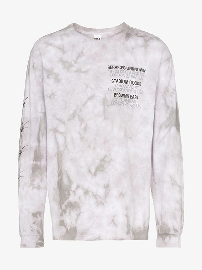 Shop Services Unknown X Browns East X Stain Shade Tie-dye Logo T-shirt In Grey