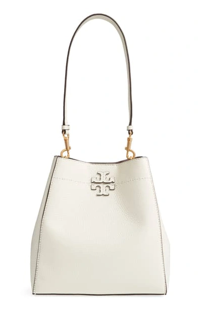 Shop Tory Burch Mcgraw Leather Hobo - Ivory In New Ivory