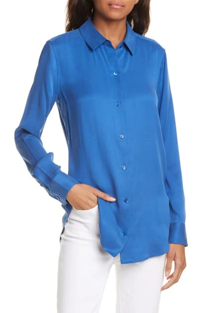 Shop Equipment Essential Silk Blend Shirt In True Blue