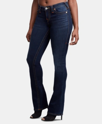 Shop True Religion Becca Stretchy Mid Rise Bootcut Jeans In Indigo Upgrade