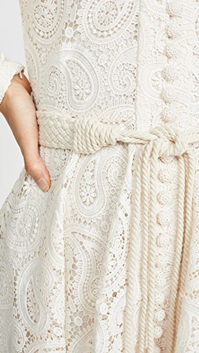 Shop Zimmermann Amari Paisley Lace Short Dress In Ivory