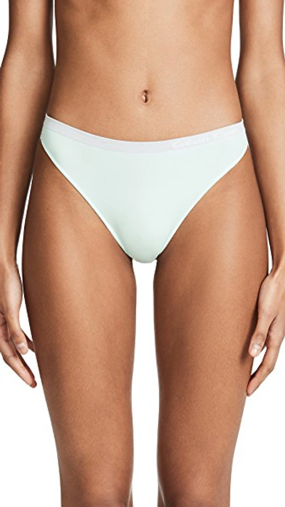 Shop Calvin Klein Underwear Pure Seamless Thong In Elysian Green