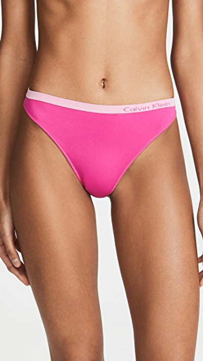 Shop Calvin Klein Underwear Pure Seamless Thong In Thrill