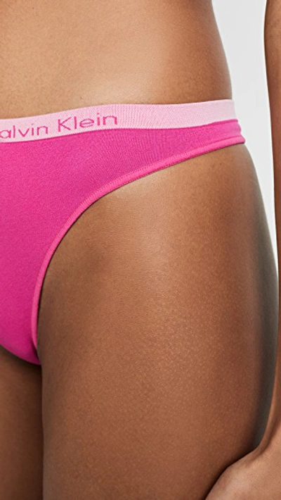 Shop Calvin Klein Underwear Pure Seamless Thong In Thrill