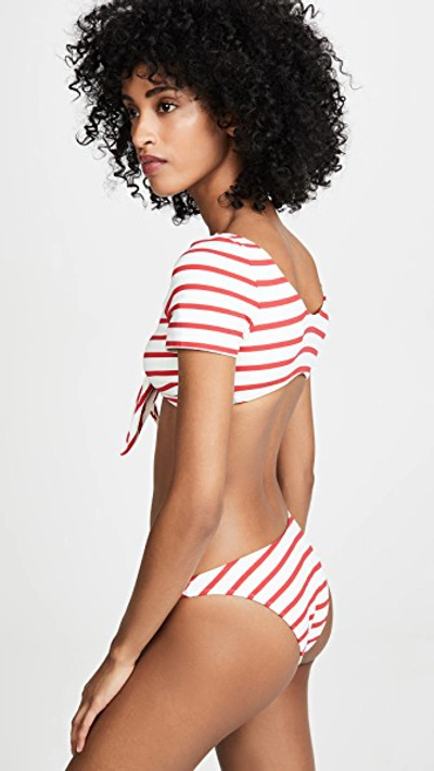 Shop Solid & Striped The Vanessa Bikini Top In Red Breton Stripe