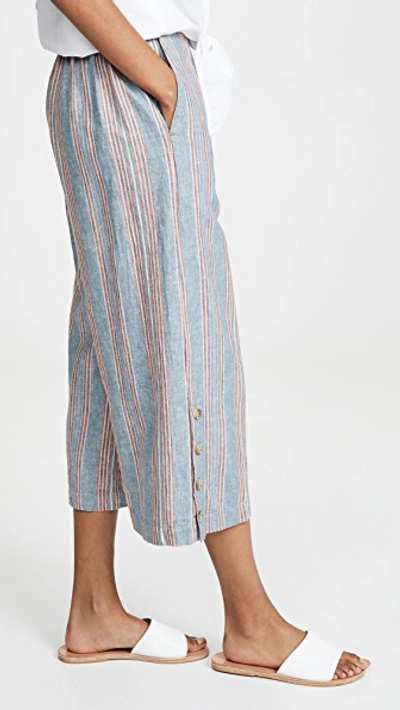 Shop Madewell Side Button Huston Pants In Blue Vintage Rainbow Stripe