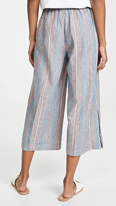 Shop Madewell Side Button Huston Pants In Blue Vintage Rainbow Stripe