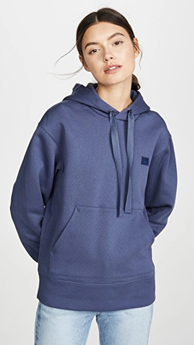 Shop Acne Studios Ferris Face Sweatshirt In Denim Blue