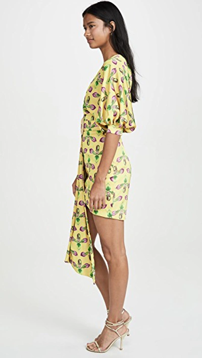 Shop Patbo Asymmetrical Belted Mini Dress In Bright Yellow
