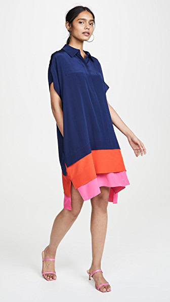 hatsu new silk crepe de chine shirt dress