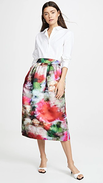 Shop Adam Lippes Midi Ball Skirt In Multi Floral