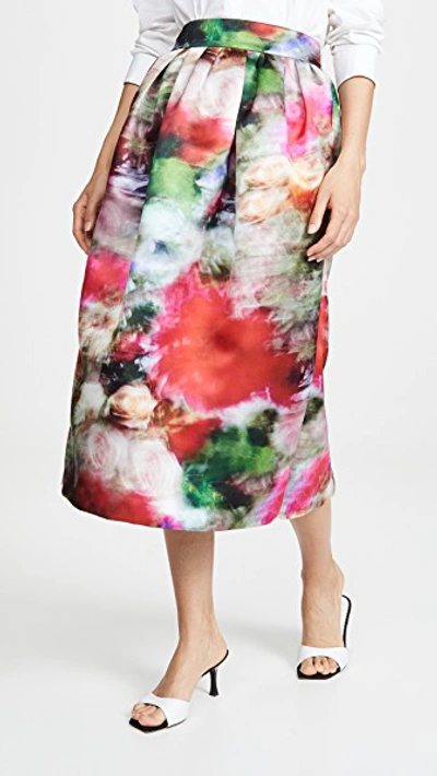 Shop Adam Lippes Midi Ball Skirt In Multi Floral