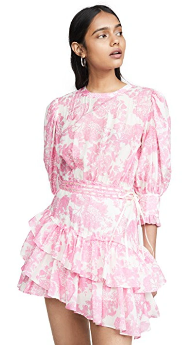 Shop Loveshackfancy Lorelei Dress In Pink Gem