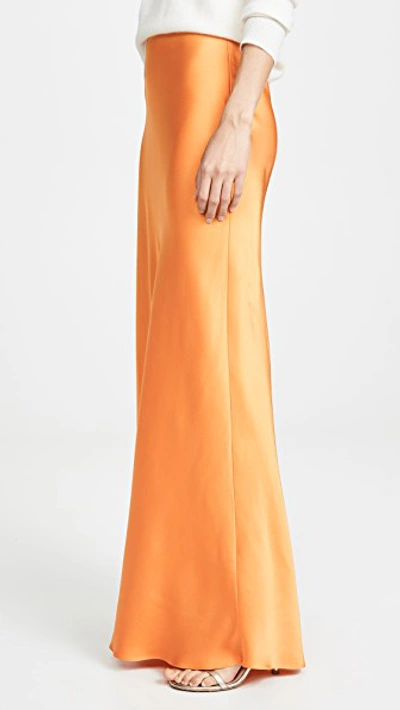 Shop Rosetta Getty Bias Maxi Skirt In Tangerine