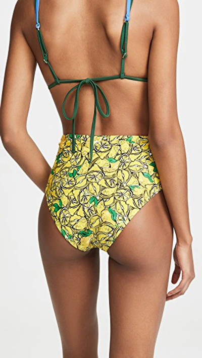 Shop Diane Von Furstenberg Kiana Bikini Bottoms In Lemons Small Sulphur Multi