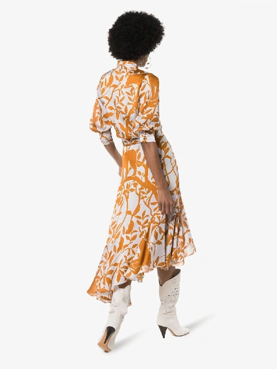 Shop Johanna Ortiz Journal Of A Traveller Printed Wrap Dress In 4 Mystic Gray