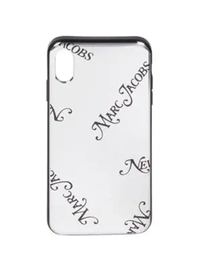 Shop Marc Jacobs New York Magazine Iphone Xs Max Logo Phone Case In Silver