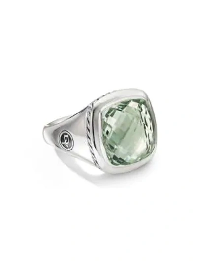 Shop David Yurman Albion Sterling Silver & Gemstone Ring/0.56" In Prasiolite