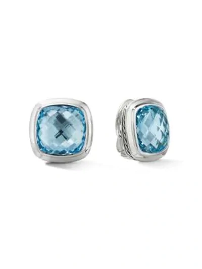 Shop David Yurman Albion Stud Earrings With Gemstone In Sky Blue Topaz