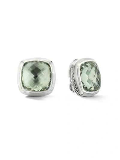 Shop David Yurman Women's Albion Stud Earrings With Gemstone In Prasiolite