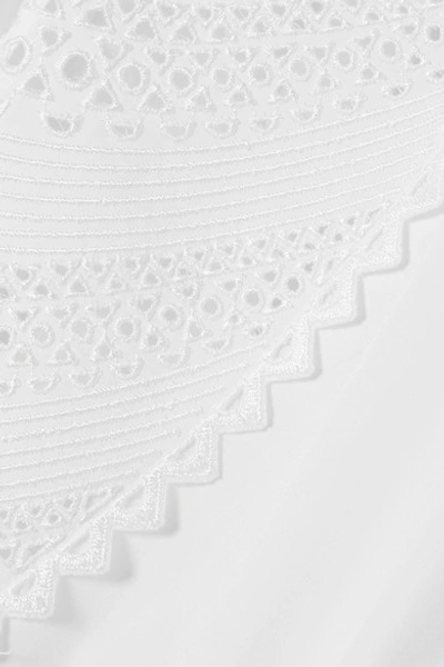 Shop Alaïa Broderie Anglaise Cotton-poplin Shirt Dress In White