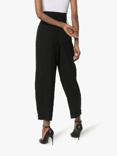 Shop Givenchy High-waisted Cropped Trousers In 001 Black