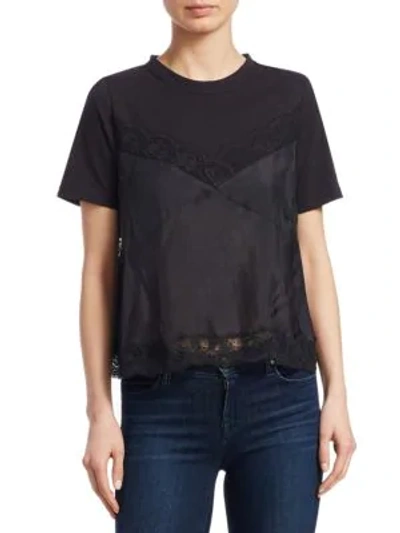 Shop Sea Whitley Lace Camisole Combo Tee In Black
