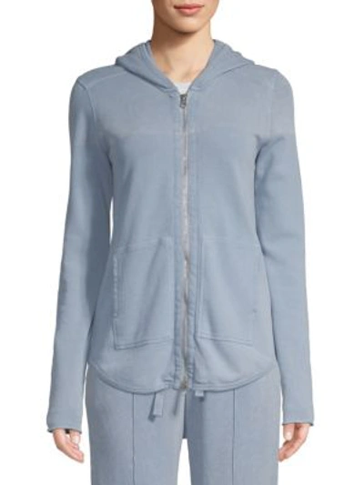 Shop Atm Anthony Thomas Melillo French Terry Zip-up Hoodie In Blue