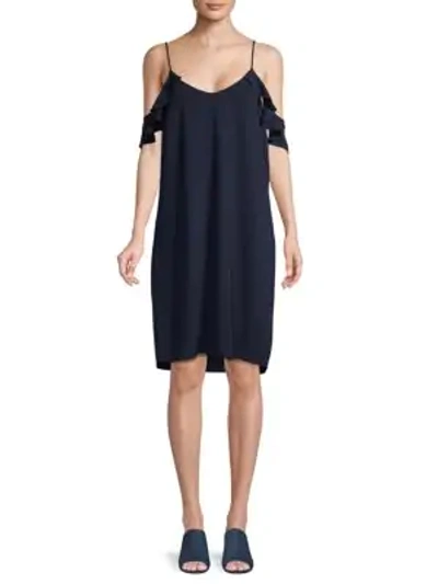 Shop Abs By Allen Schwartz Off-the-shoulder Shift Dress In Navy