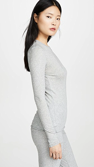 Skin Long-sleeved Cotton-jerey Pyjama Top In Heather Grey