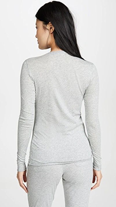 Skin Long-sleeved Cotton-jerey Pyjama Top In Heather Grey