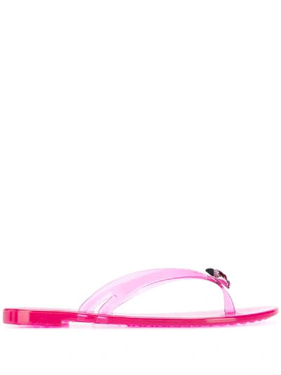 Shop Casadei Flip-flops Mit Kristallen - Rosa In Pink