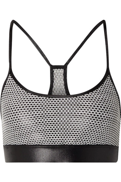 Shop Koral Slate Mescla Mesh Sports Bra In Light Gray