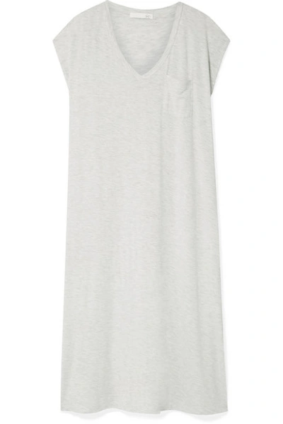 Shop Skin Larken Stretch-jersey Nightdress In Light Gray