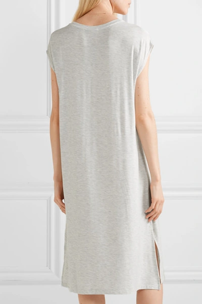 Shop Skin Larken Stretch-jersey Nightdress In Light Gray