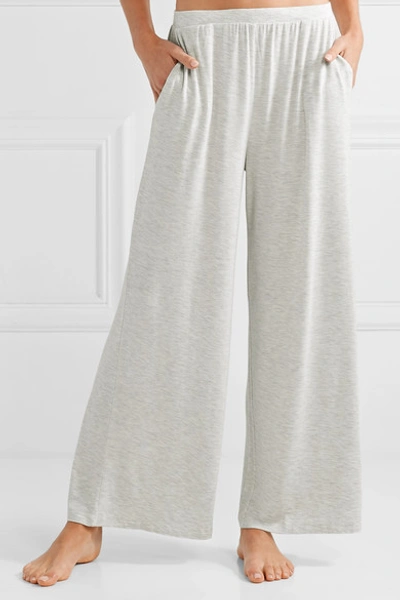 Shop Skin Lilian Stretch-jersey Pajama Pants In Light Gray