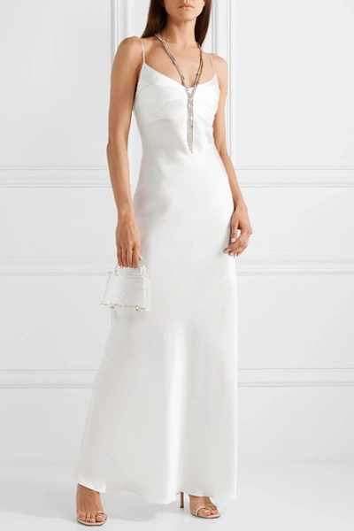 Shop Rasario Silk-satin Gown In White