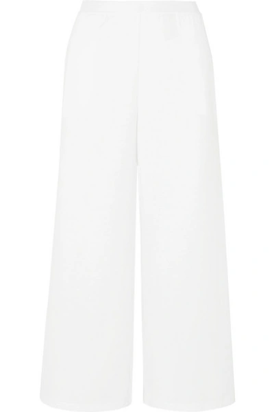 Shop Skin Jolie Cropped Pima Cotton-jersey Pajama Pants In White