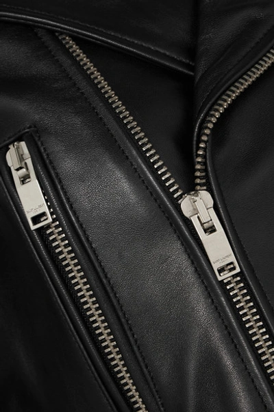 Saint Laurent Black Leather Motorcycle Biker Jacket