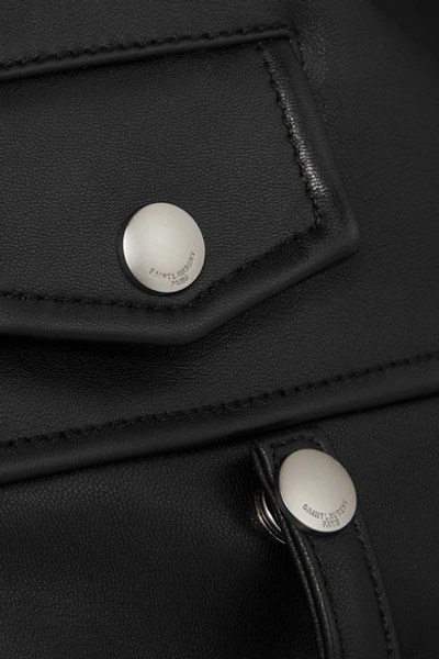 Saint Laurent Black Leather Motorcycle Biker Jacket