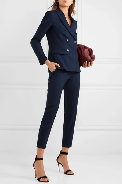 Shop Altuzarra Indiana Double-breasted Wool-blend Blazer In Navy